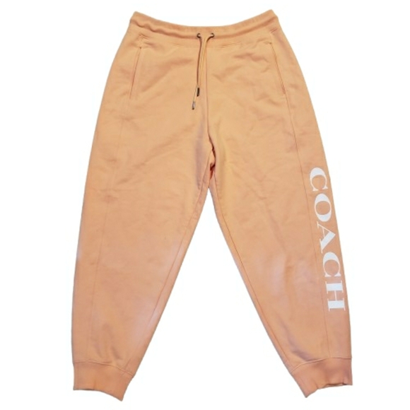 Coach Pants - Coach Womens Peach Orange White Jogger Sweatpants Deadstock NWOT